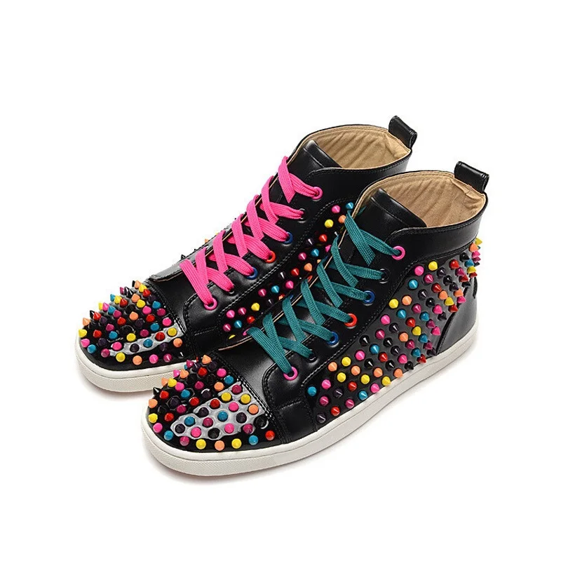 Яркие шипы с заклепками Мужская обувь из натуральной кожи Роскошные