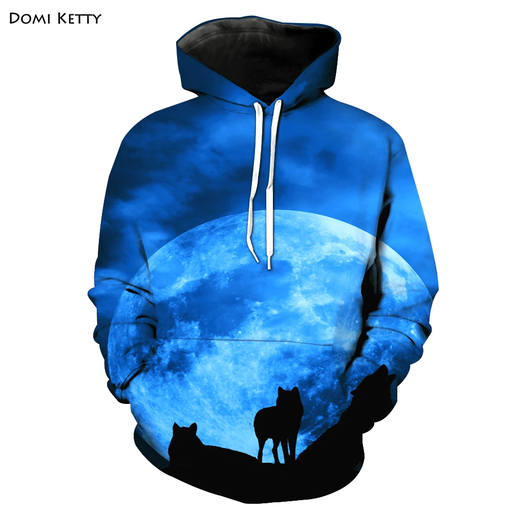 Domi ketty/толстовки с капюшоном для мальчиков и девочек Повседневные детские синие