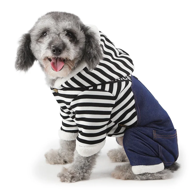 DOGGYZSTYLE теплая одежда для собак мягкий полосатый комбинезон домашних животных