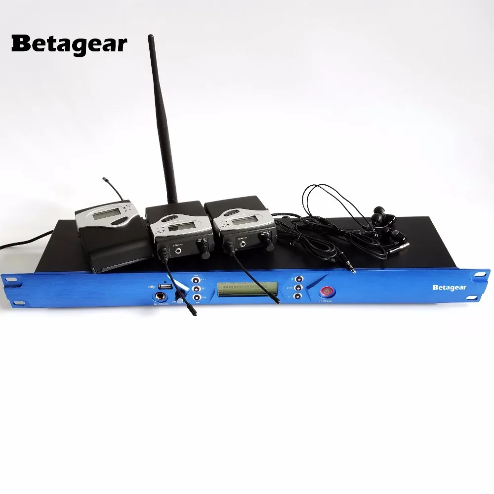 

Betagear BT5101 wireless in ear monitor system UHF Transmitter 3 Receiver monitoring system dj monitor stage ear monitors system