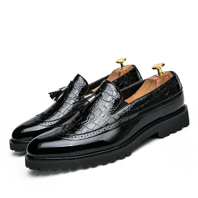 Для мужчин обувь Высокое качество из натуральной кожи мужские лоферы обувь Винтаж кисточкой Для мужчин слипоны на открытом воздухе Оксфорд обувь, мокасины Homme Delocrd