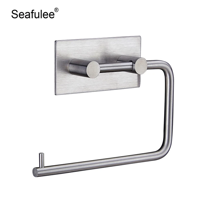 

304 Stainless Steel Sturdy Modern Style Wall Mounted Stickers Kitchen Bathroom Accessories Toilet Paper Holder Roll Holder