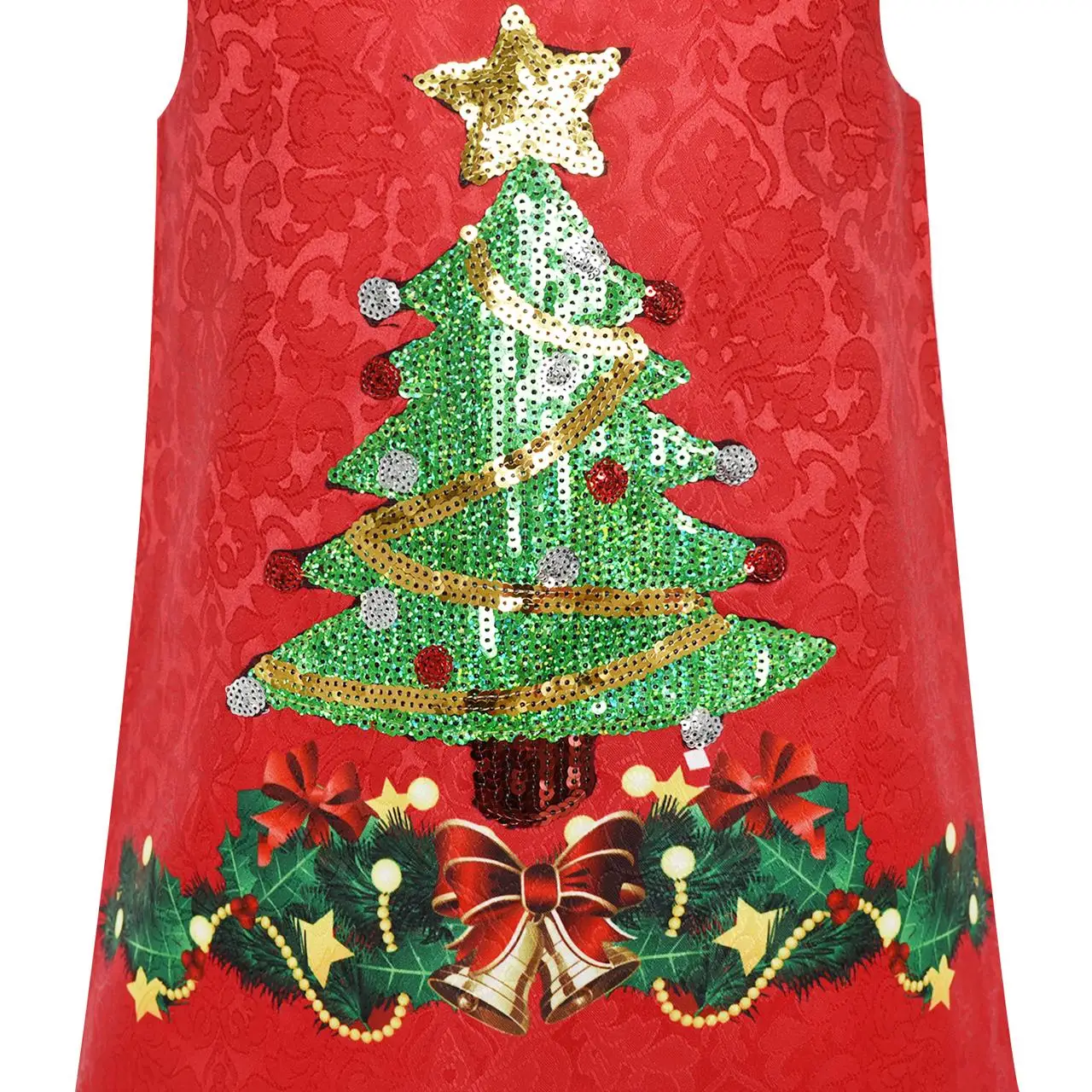 Flower Girl Dress A-line Christmas tree Xmas Sequin Sparkling Holiday Party 2020 Summer Princess Wedding Size 3-10 Carnival | Детская