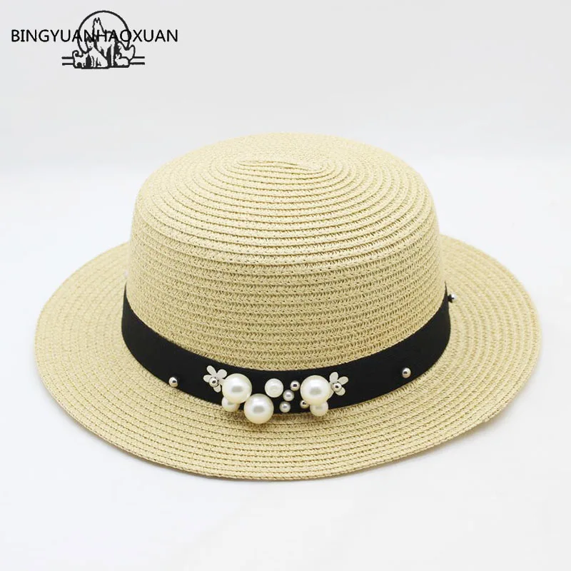 

BINGYUANHAOXUAN Summer Sun Hat Novelty 2018 For Women Caps Fashionable Straw Hat England Sea Beach Trip Caps