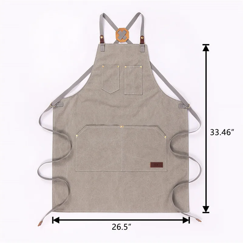 Винтажный холщовый фартук WEEYI для мужчин и женщин Парикмахерская без рукавов