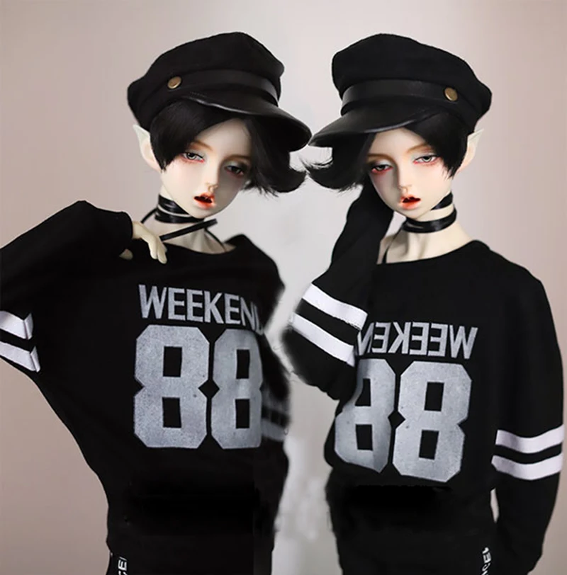BJD черная футболка с капюшоном 88 # верхняя одежда для мужчин 1/3 SD17 70 см 24 дюйма