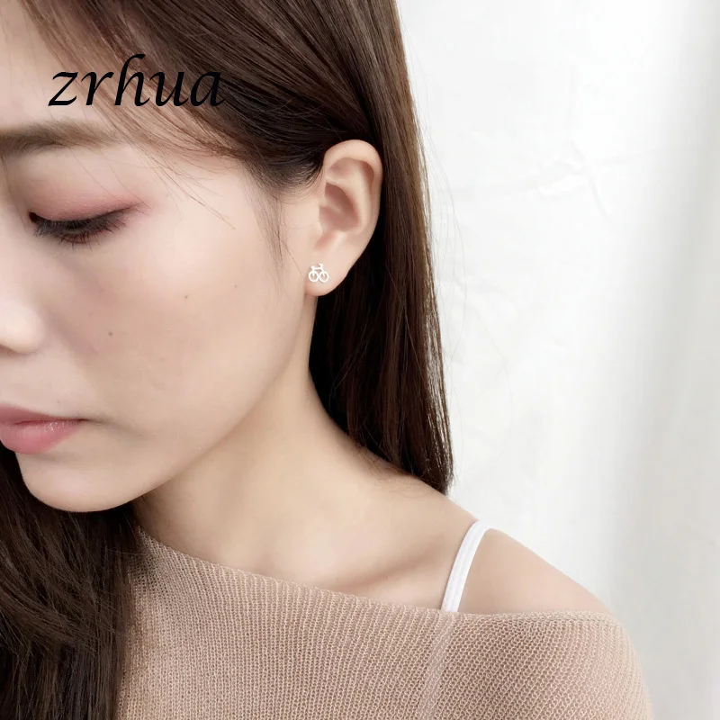 ZRHUA/, клевые серьги из стерлингового серебра 925 пробы для девочек, милые животные, цветок, сверкающие aretes, рождественские подарки для женщин, влюбленных