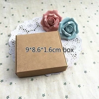 gift box 50pcs 9x8 6x1 6cm kraft paper box wedding gift packaging for candy jewelry handmade soap bakery cake cookie chocolate
