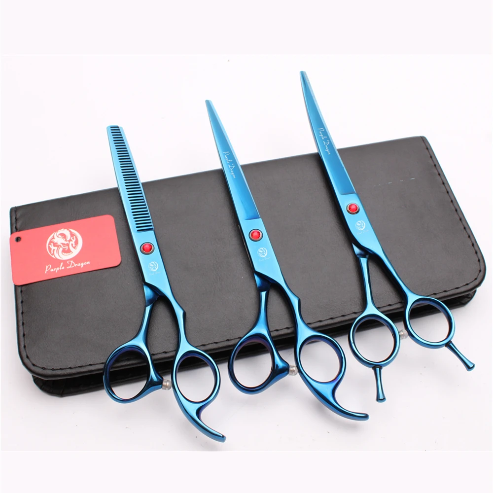 UP 3Pcs 7 &quotфиолетовый дракон Парикмахерская для стрижки собак ножницы