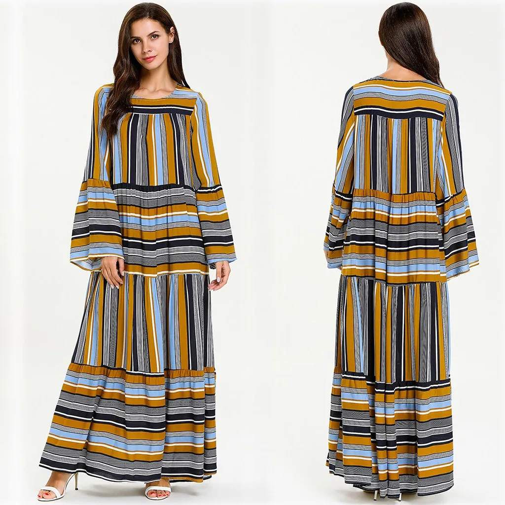 Women Muslim Dress 2019 Fashion Modest Maxi Abaya Turkey Long Robe Kaftan Clothing | Тематическая одежда и униформа
