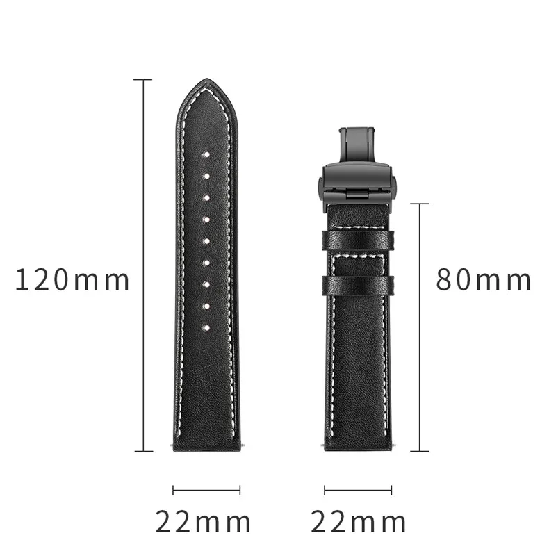 Кожаный ремешок для часов samsung gear S3 Frontier/Classic Galaxy 46 мм ремешок Бабочка Пряжка 22 мм ремешок для замены запястья