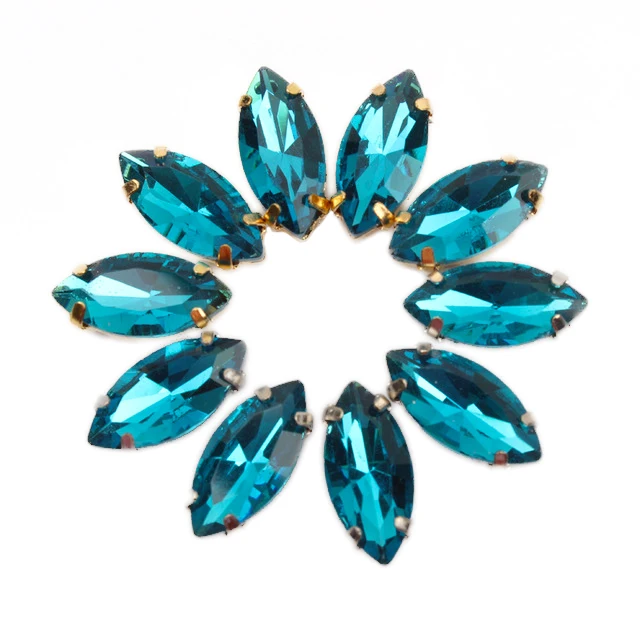 Стеклянный лошадиный глаз с голубым цирконием камни 7X1 5 мм/5x10 мм/9x18 мм Стразы для