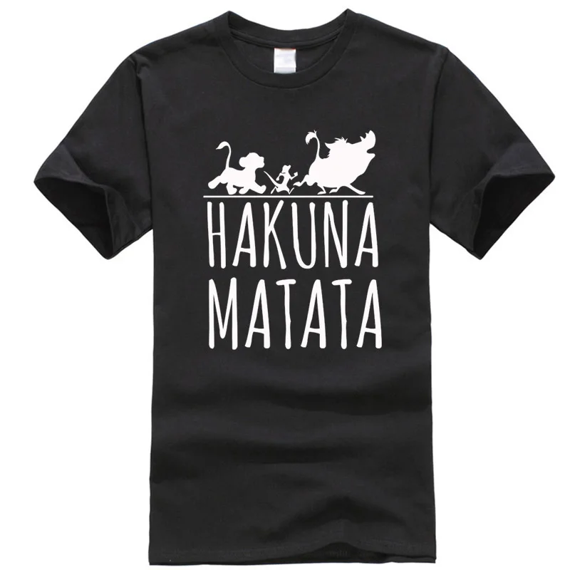 Мужская Повседневная футболка высокого качества из хлопка с принтом hakuna matata, с коротким рукавом, мужская повседневная Летняя футболка с надписью Big Bang Theory - Цвет: Black