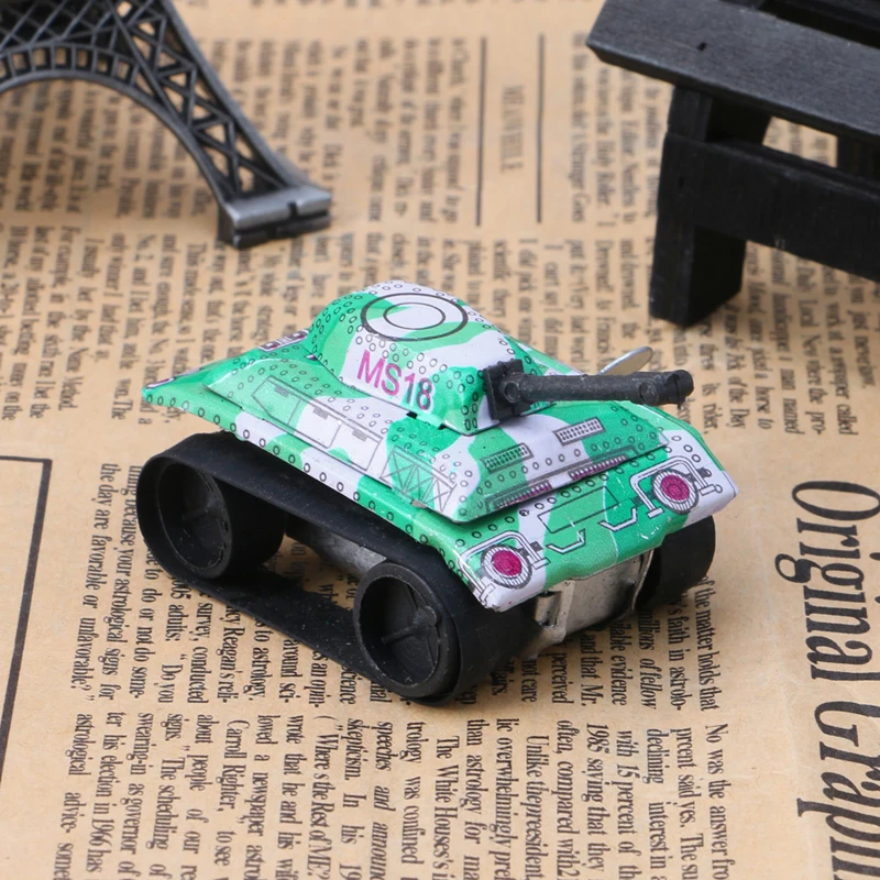 Новые детские винтажные жестяные игрушки танк с фрикцией Современная заводная