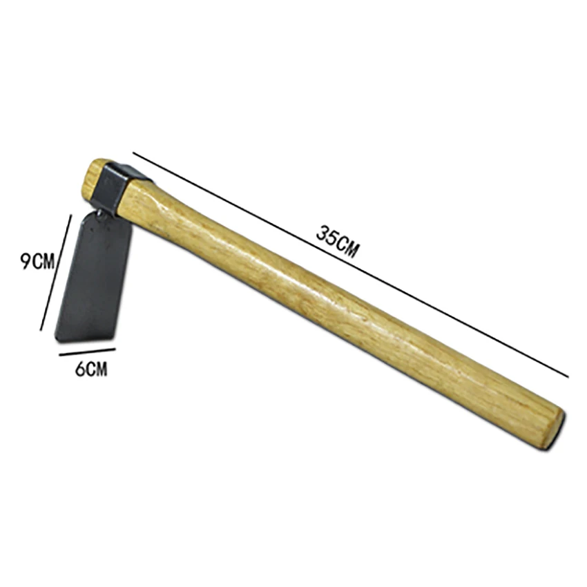 

1PC Hoe with Wooden Handle Portable Garden Hand Tool Steel Gardening Planting Digger Excavator Farming Agriculture