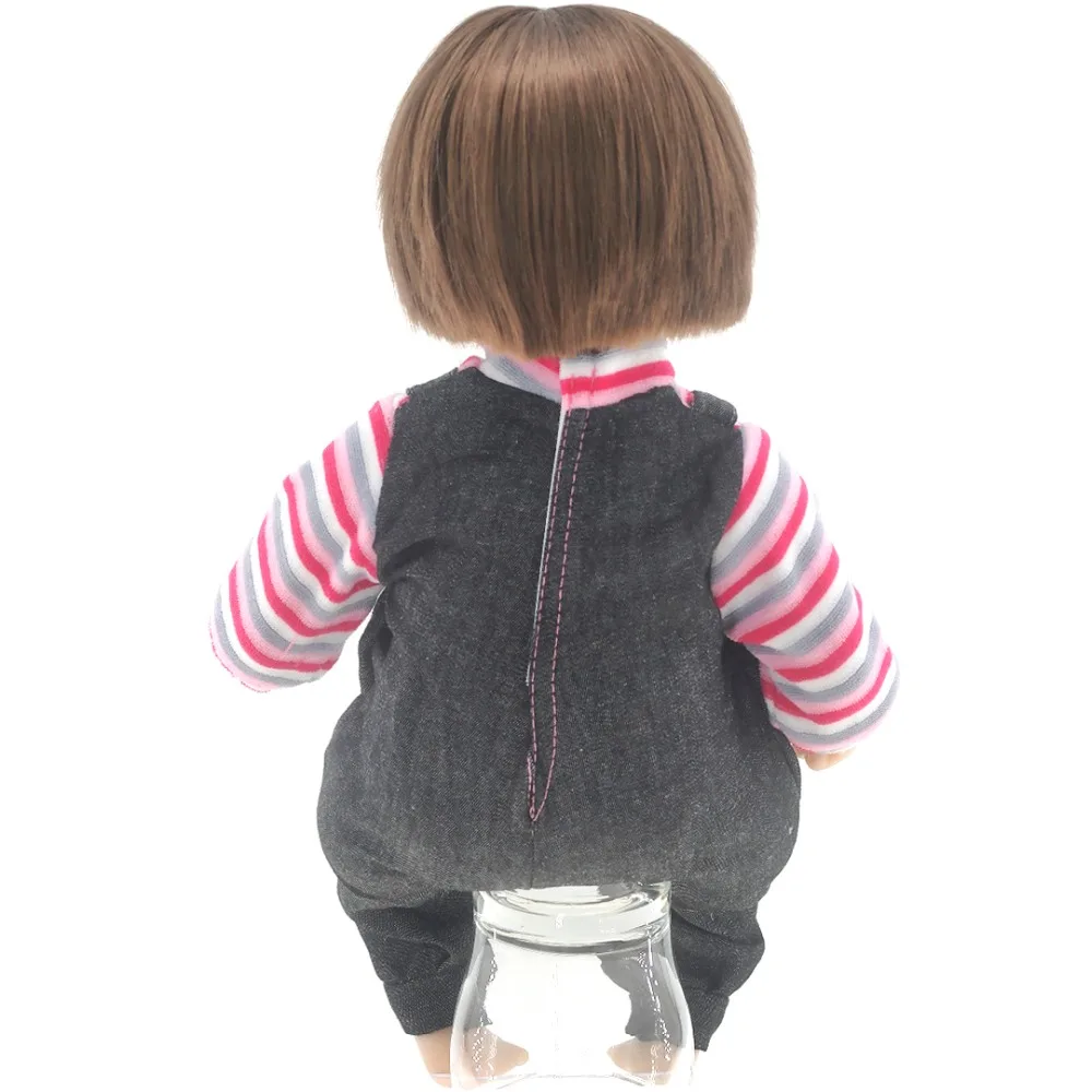 Baby jeans Jumpsuit 18 inch stripes change jacket 43 cm long sleeve baby doll clothes boys and girls toys | Игрушки и хобби