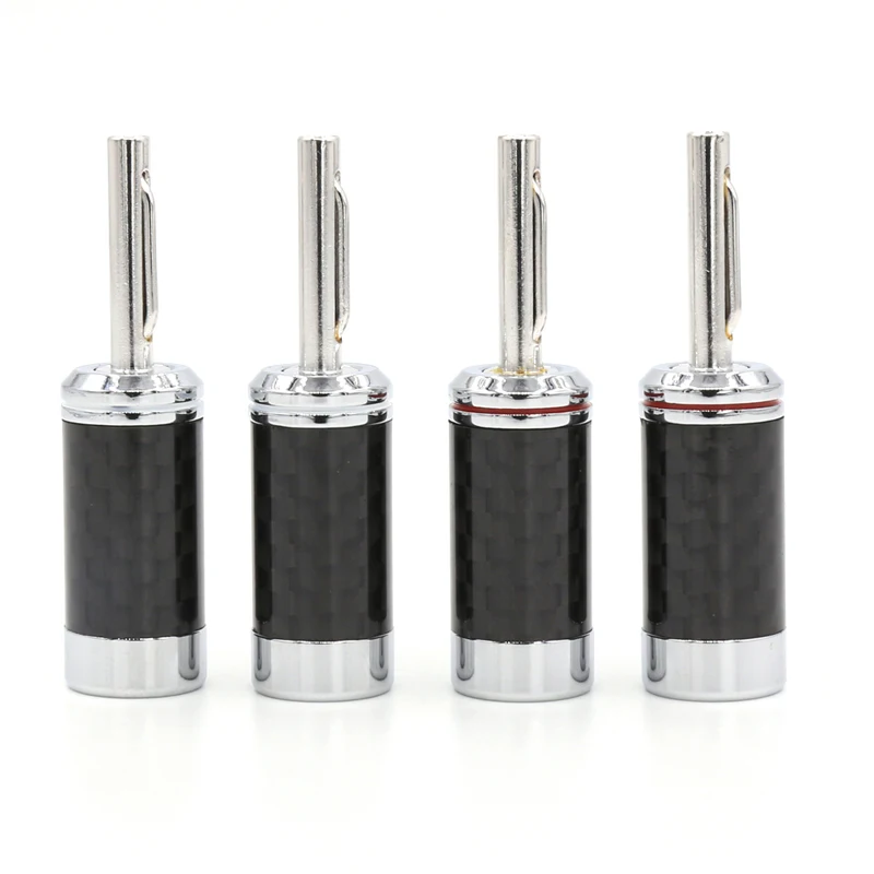 8 шт. углеродное волокно родиевое покрытие кабель динамика штекер Hi Fi аудио