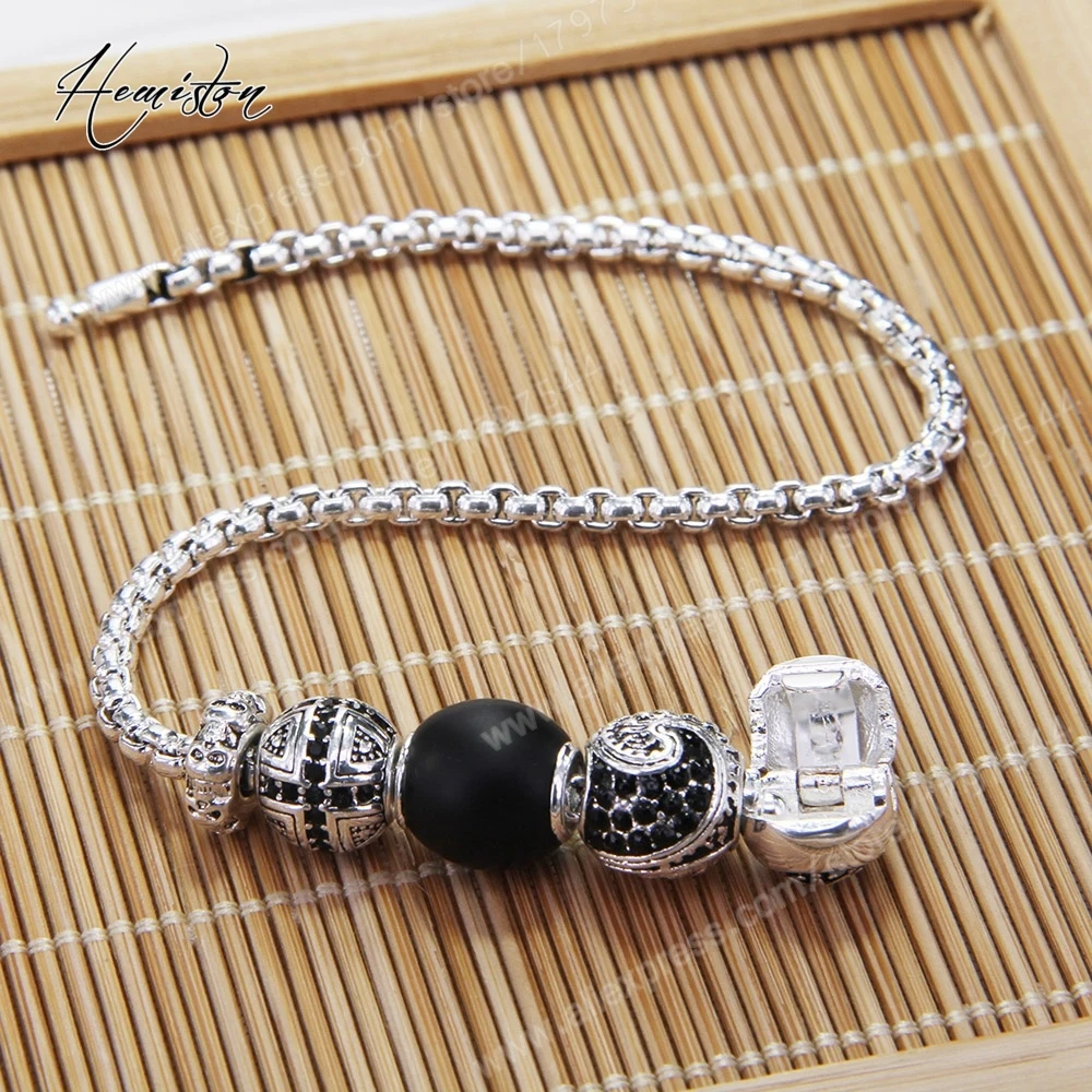 Томас KM браслет из бисера с поперечным маори черный обсидиан бусины фиксатор в