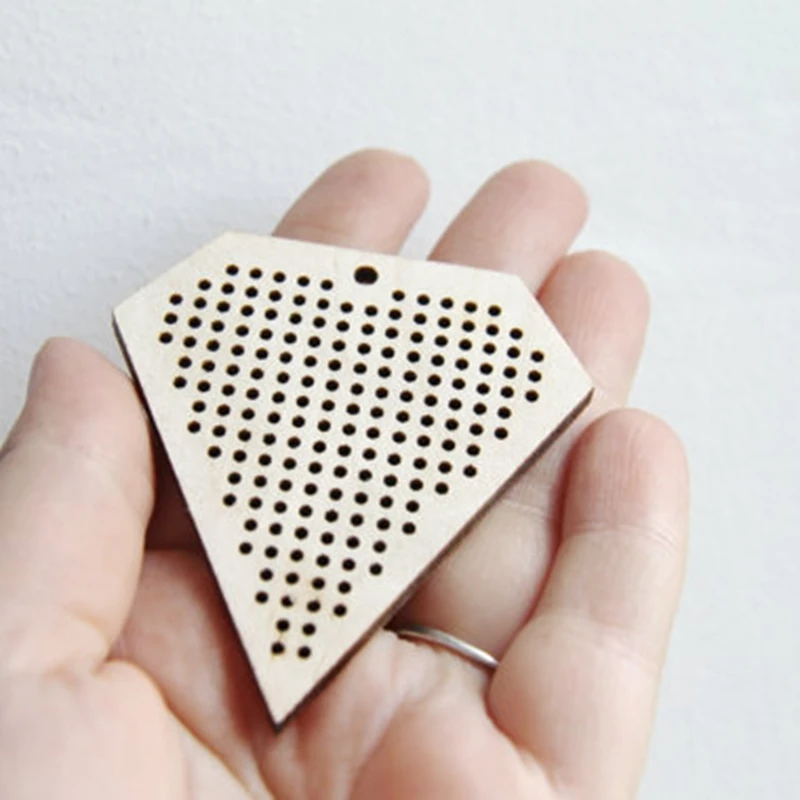 

blanks wood material cross stitch charms pendant