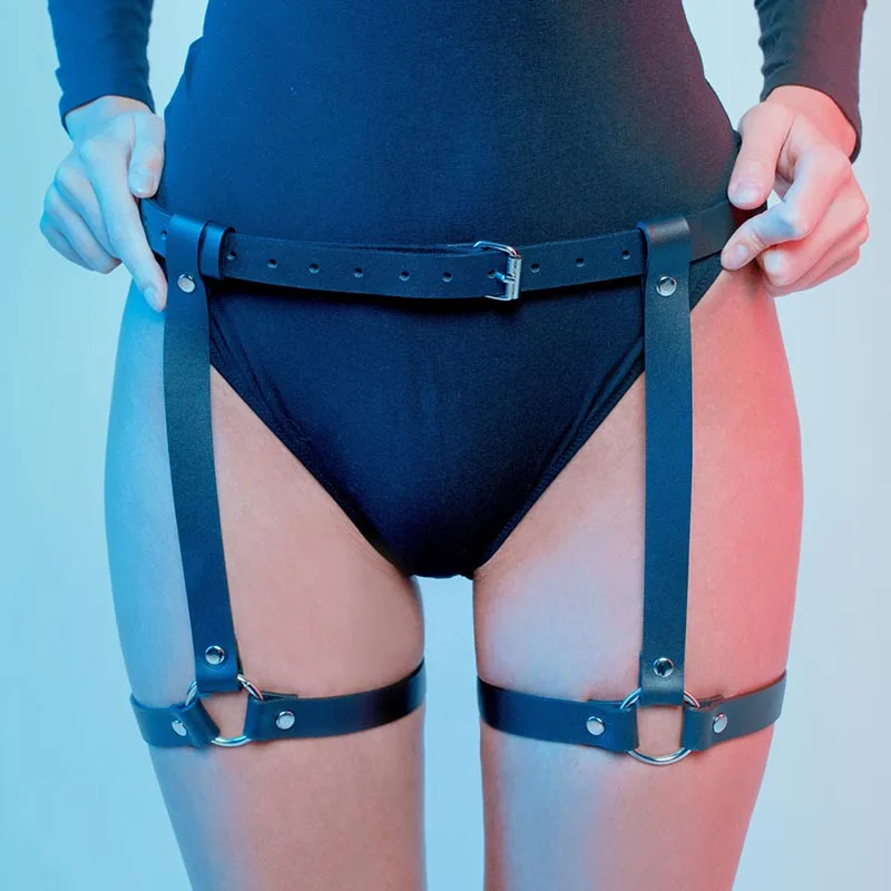 LP-076 CEA.HARNESS 2 шт. кожаный ремень безопасности тела Связывание набор подвязок Регулируемый клетка бюстгальтер белье Harajuku готический танец Вечеринка клуб вечерние Топ - Цвет: LP-076