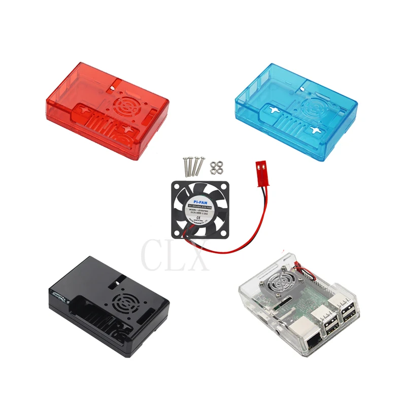 Чехол Raspberry Pi 3 ABS Прозрачный/красный/синий прозрачный корпус коробки +