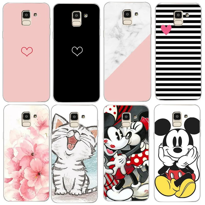 Phone Case For Samsung S8 S9 Plus S7 Edge Note 9 A5 J5 A8 Plus A7 Flower Cat Marble Case Cover Skin Funda Coque