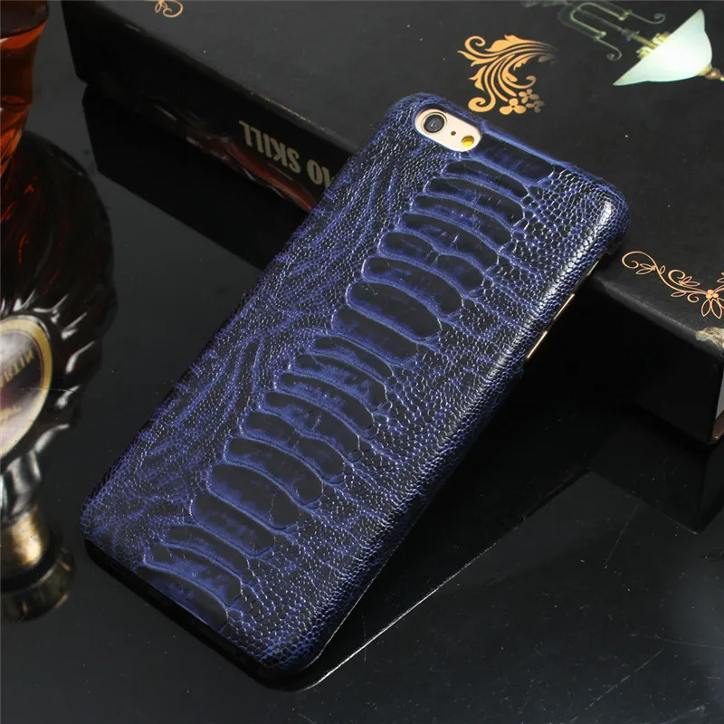 Чехол-накладка CYBORIS из натуральной кожи с рисунком страусиных ножек для iPhone 6 6S