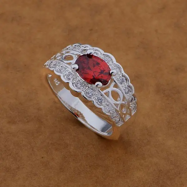 AR472 sterling silver color ring fashion jewelry high quality/red stone /aumajlta atjajkqa | Украшения и аксессуары