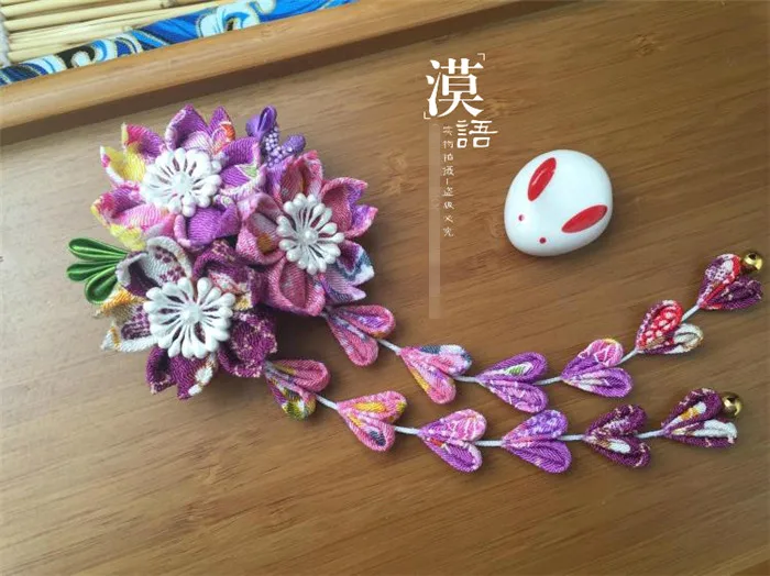 Заколка для волос ручной работы из хлопчатобумажной ткани заколка в японском