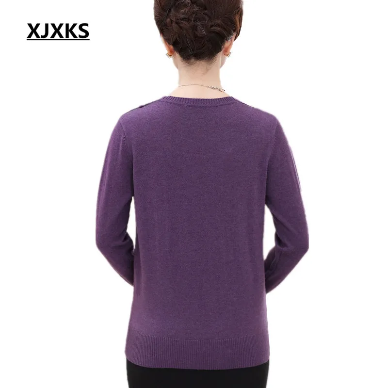 XJXKS sweater 2018 new women sweaters and pullovers long sleeve women's pullover plus size clothing basic shirt | Женская одежда