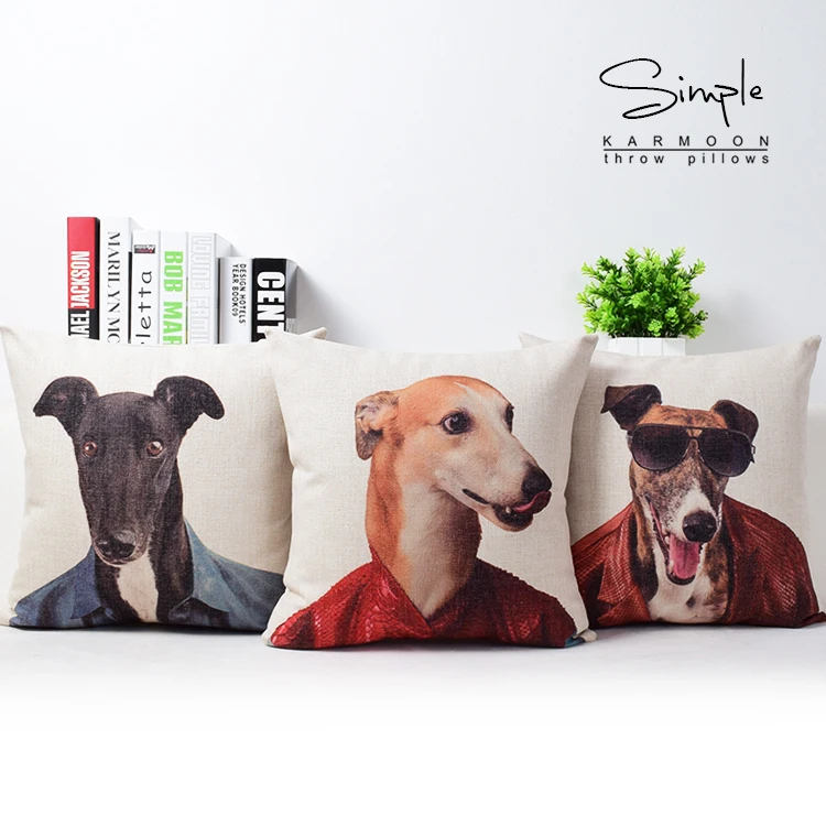 Хот-дог терьер подушка крышка стола льняные собаки очки Подушка Чехол модное