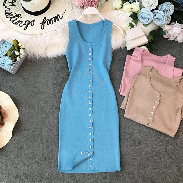 Женское трикотажное платье облегающее на бретельках без рукавов сумка стрейч