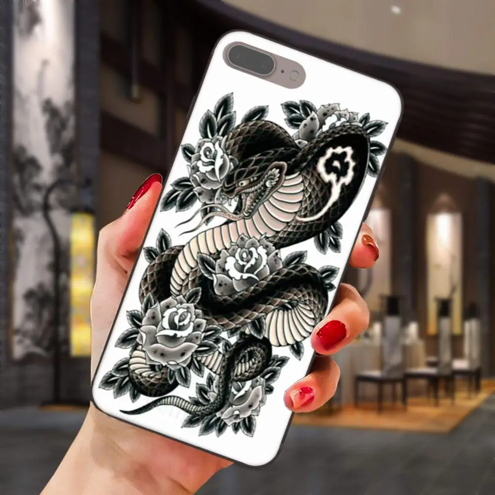 Мягкая, модная новинка, для huawei Honor 5A 6A 6C 7A 7C 7X 8A 8C 8X9 10 P8 P9 P10 P20 P30 Мини Lite Plus Прохладный татуировки королевская Кобра Змея