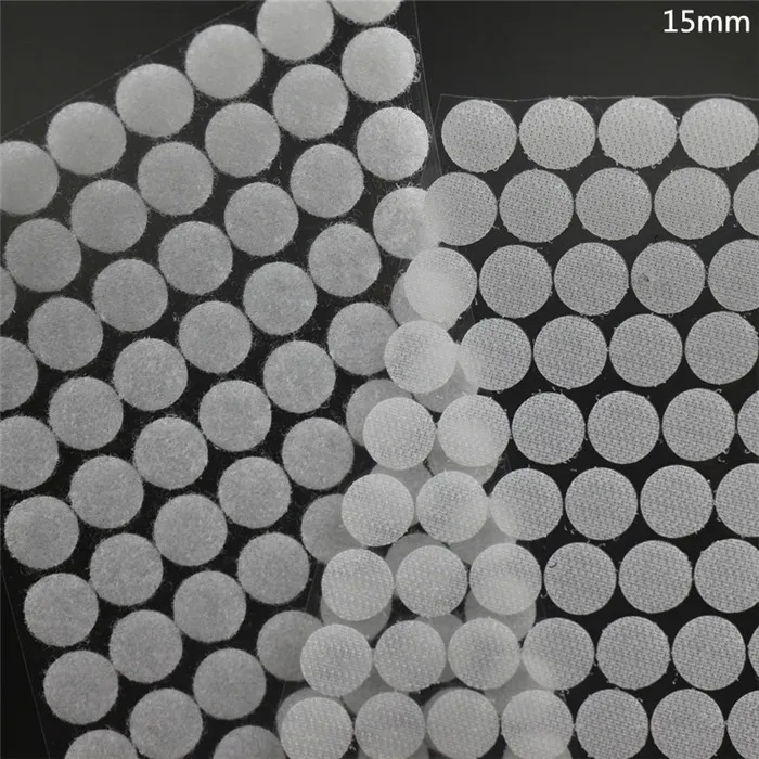 White 15mm 100 Pairs 100 пар 10-20 мм самоклеящаяся клейкая крепежная Лента наклейки "точки" крепкий крючок и петля Волшебная наклейка нейлон Velcros клей двойной замок - Цвет: White 15mm 100 Pairs