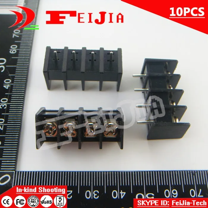 

10PCS 25-7.62-4P / 25 7.62mm 4Pin Barrier Terminal Block Screw Terminal Block Pitch 7.62mm Terminal Block Free Shipping