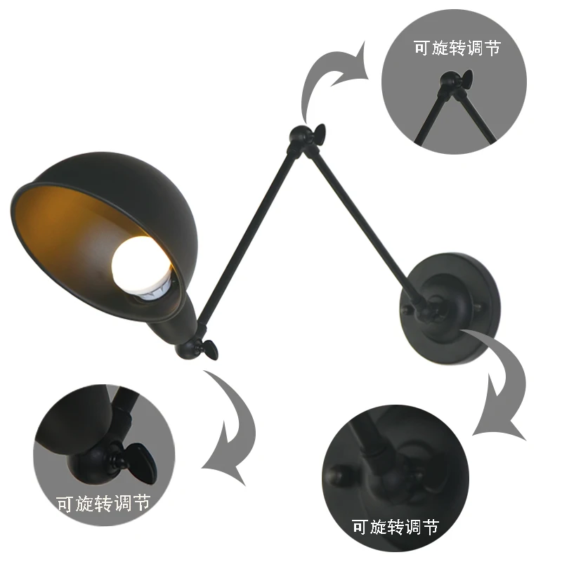 Blueking старинные антикварные промышленных Регулируемый 2 руки настенный