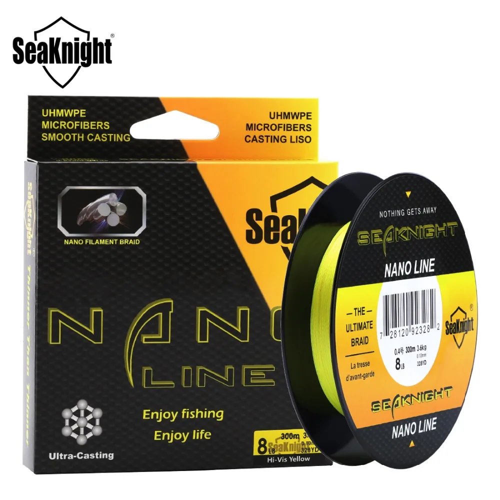 SeaKnight NANO плетеная рыболовная леска 4 нити 2 цвета прочная гладкая многонитевая от