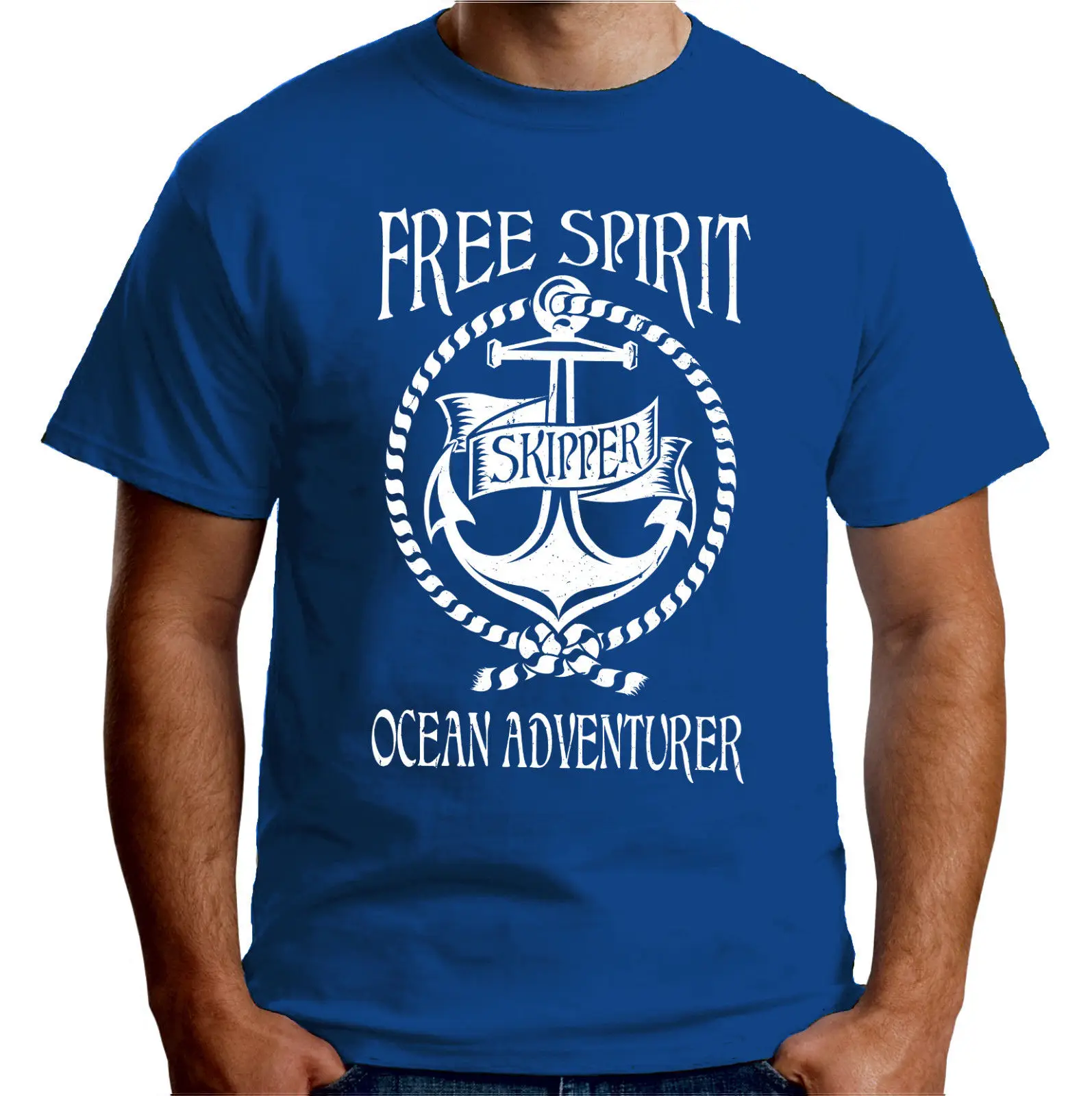 Лето 2019 короткий рукав размера плюс мужская футболка Бесплатная дух океана