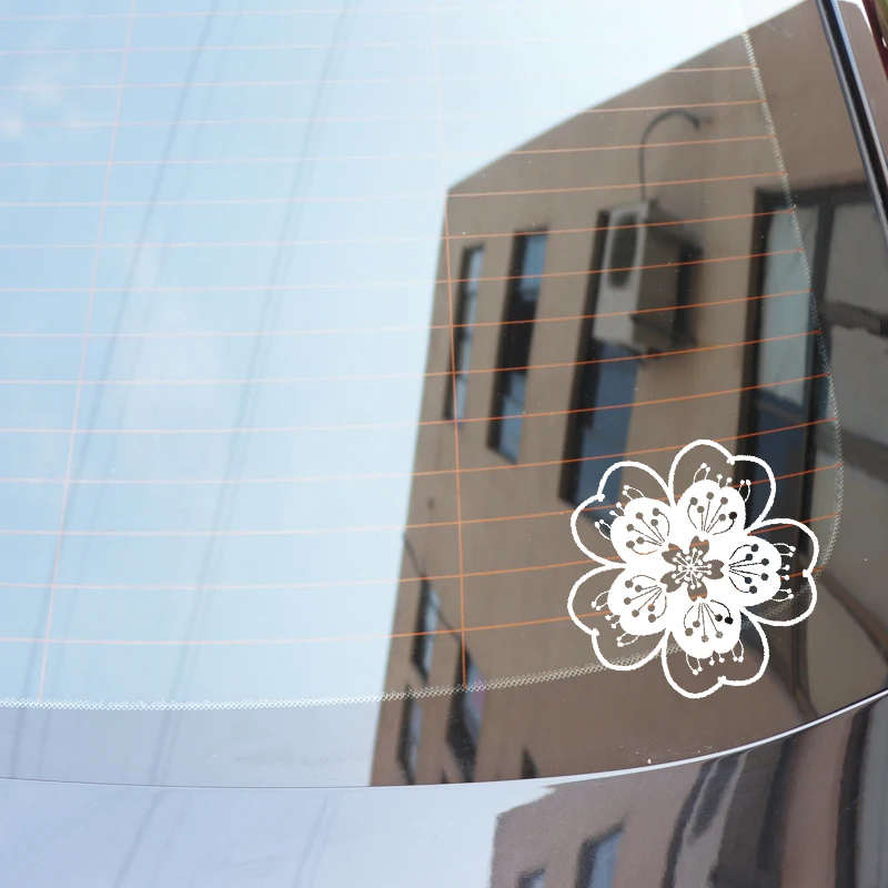 

YJZT 15.7CM*15.2CM Flower Creative Design And Decoration Car Sticker Vinyl Decal Black/Silver C23-1011