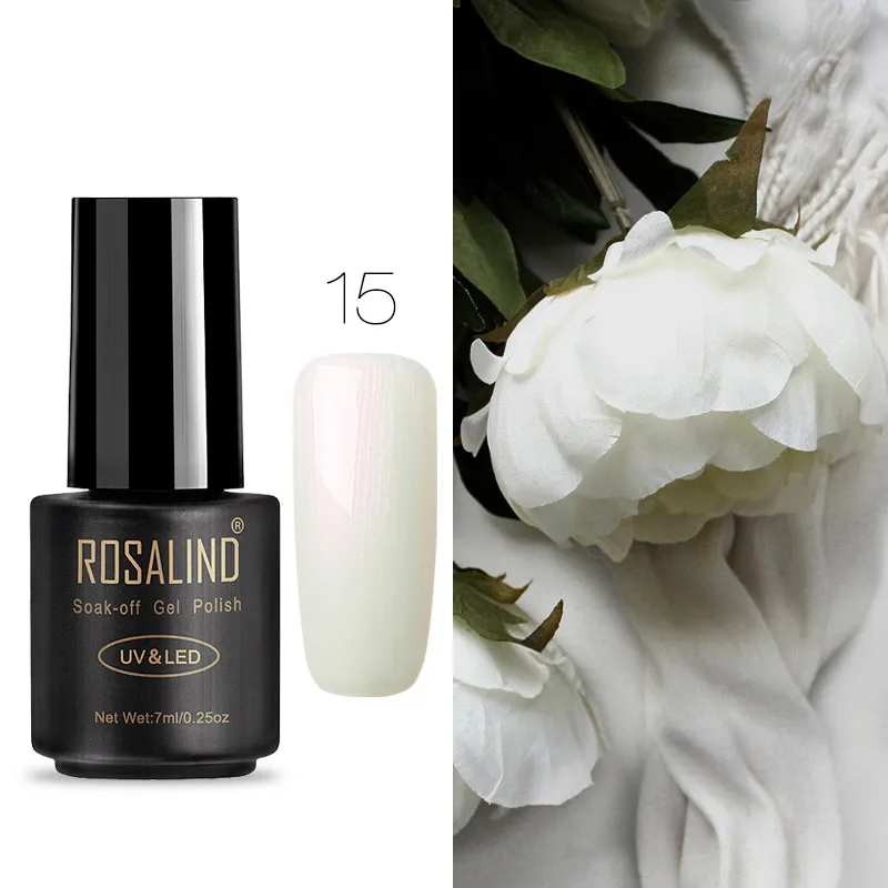ROSALIND Гель-лак для ногтей Полупостоянный УФ-гель Гибридный Vernis 7 мл для ногтей праймер лак для ногтей маникюр полилак основа верхнее покрытие - Цвет: 15