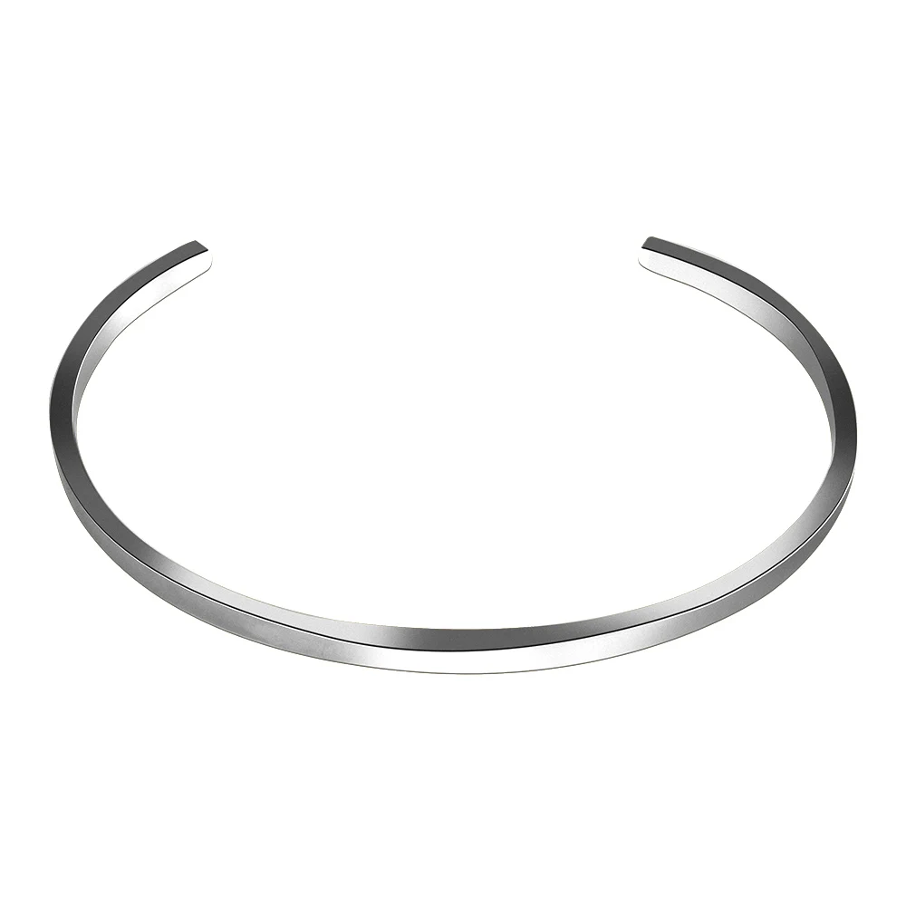Новинка FINE4U B017 316L нержавеющая сталь манжета и браслет золото/сталь цвет Открытый браслет для мужчин женщин унисекс подарок - Окраска металла: Steel