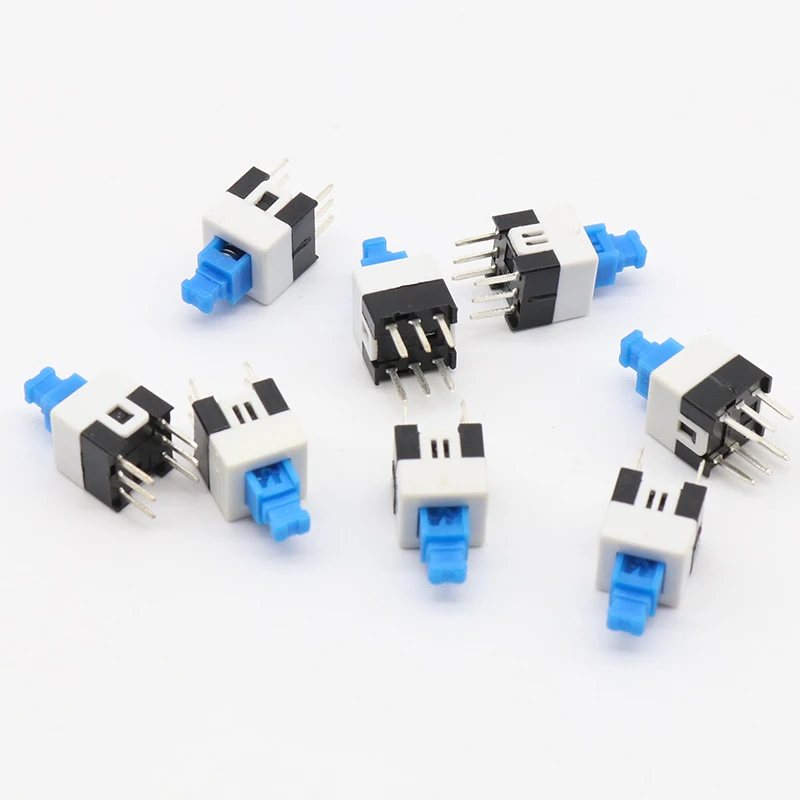 

30pcs/lot Square 7x7x12mm 6 Pin DPDT Mini Push Button Self-locking Switch G64 Multimeter Switch Free Shipping