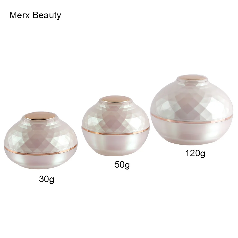 

MERX BEAUTY BRAND 50G/50ml 1.67oz Empty(50PCS) Cosmetic Acrylic Cream Mask Serum Jar Container Plastic Pearlite