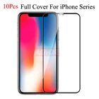 10 шт iPhone XS MAX XR Защитное стекло для экрана на iPhone 7 X защитное стекло на iPhone 8 6 6 S plus закаленное стекло полное покрытие