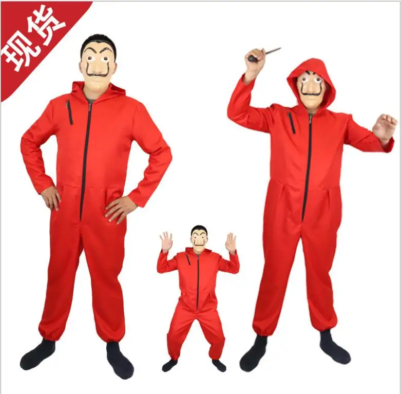 Salvador Dali Movie Costume Money Heist The House of Paper La Casa De Papel Cosplay Halloween Party Costumes with Face Mask |