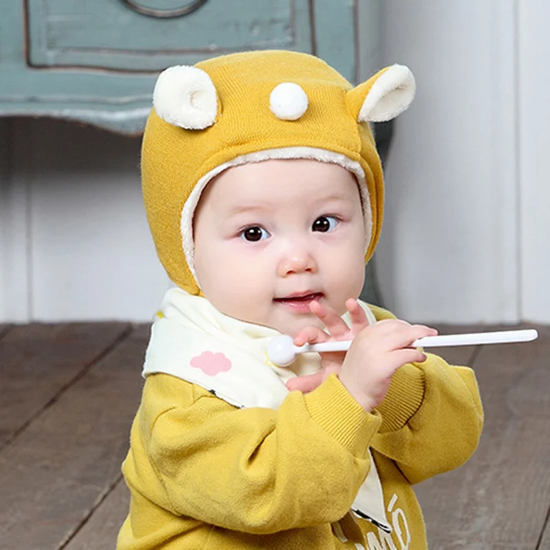 Hot Sale Winter Knitting Wool Caps Unisex Baby Warm Hats for Toddler Childern Kids Clothing Accessories | Детская одежда и обувь