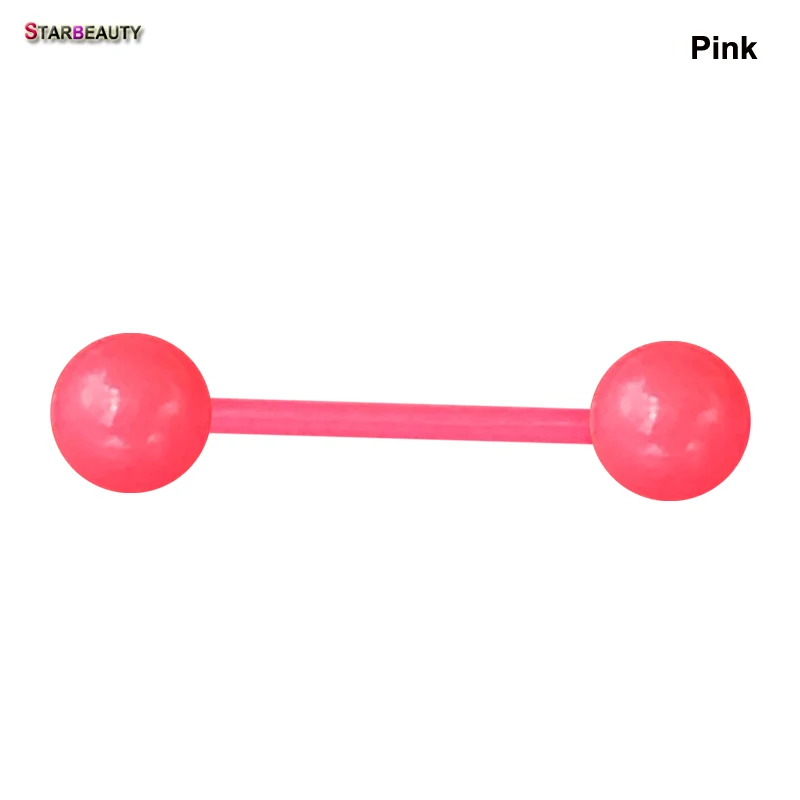 Pink Starbeauty 2 шт./партия 14 г мяч пирсинг языка lengua мягкий акриловый ниппель пирсинг кольцо для языка ювелирное изделие пирсинг уха ювелирные изделия для тела - Окраска металла: Pink