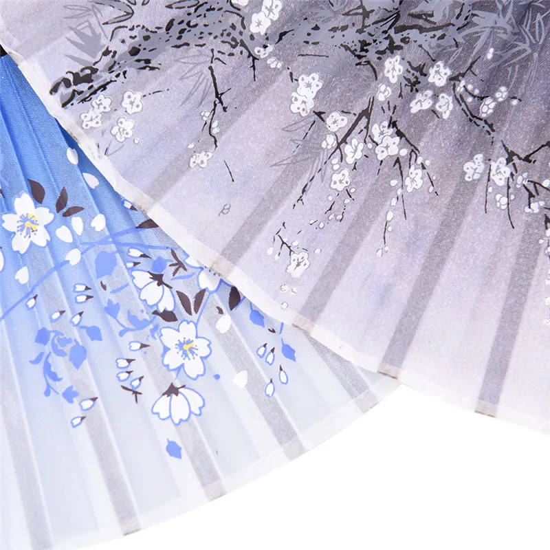 Китайский Шелковый складной веер с цветами и бабочками карманный вечерние