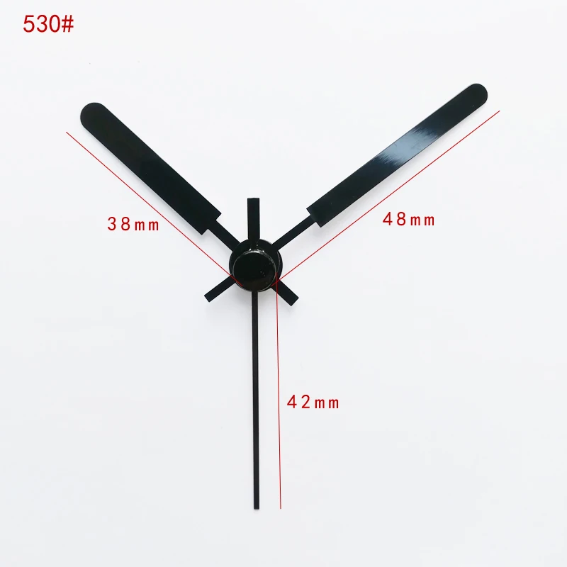 

75sets S Shaft Clock Hand 530# Quartz Clock Accessory black short Hands Metal Aluminum Material High quality DIY Clock kits