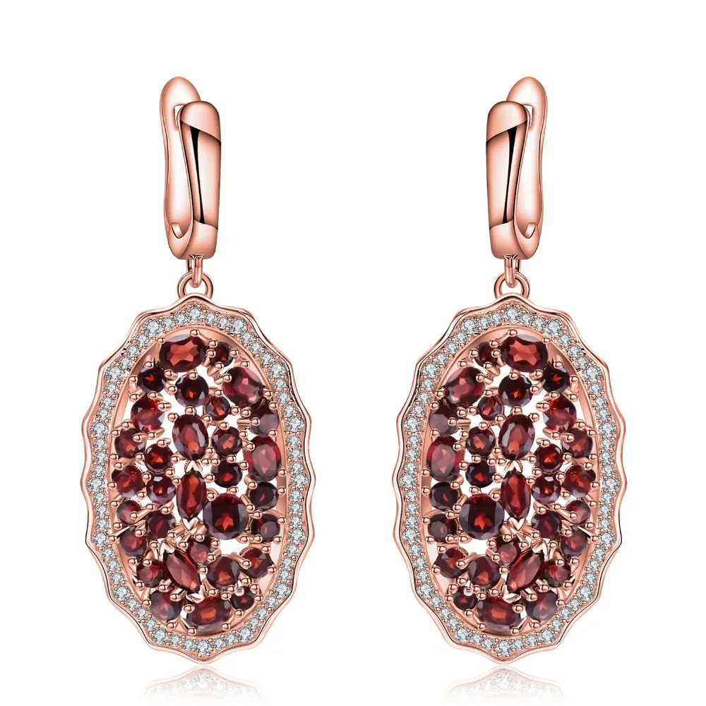 GEM'S BALLET, 9.49Ct, натуральный красный гранат, Серьги с драгоценными камнями, 925 пробы, серебро, Винтажные висячие серьги для женщин, хорошее ювелирное изделие